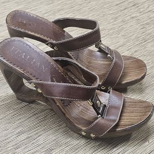 Brown Women's Wedge Sandals